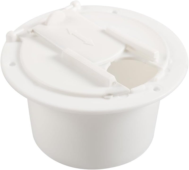 Edinstry RV Electrical Cable Hatch, Deluxe Round Power Cord Hatch Cover for RV Camper Trailer, Fits 50 Amp Cables, 3-1/4" Inner Diameter, 4-1/2" Outer Diameter, White Plastic - Image 4